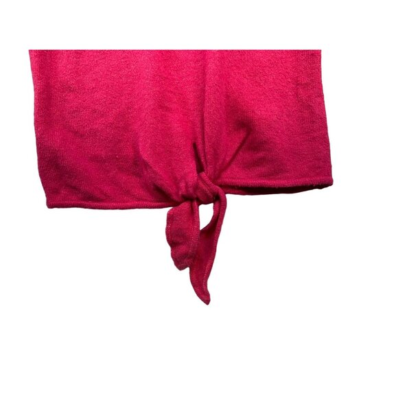 Loft Womens Knit Tie-Front Sweater XXS Pink Fuchsia Wool Blend - Picture 2 of 11